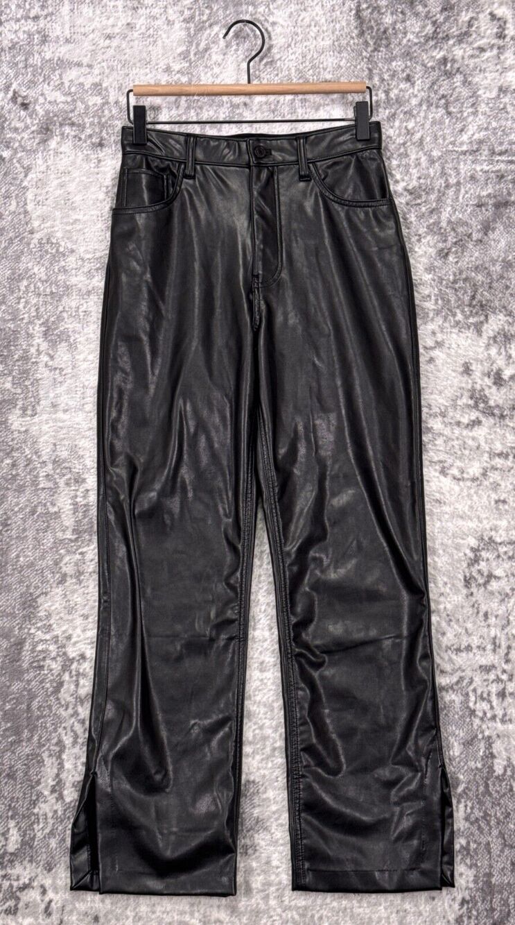 Abercrombie & Fitch Pants 27 / 4 Petite Womens 90s Straight Vegan Leather
